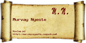 Murvay Nyeste névjegykártya